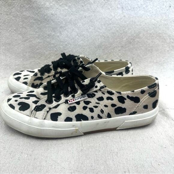 Superga FANVELVETW DALMATIAN velvet leopard dot sneaker US size 8.5 Euro 39.5 - Picture 3 of 15